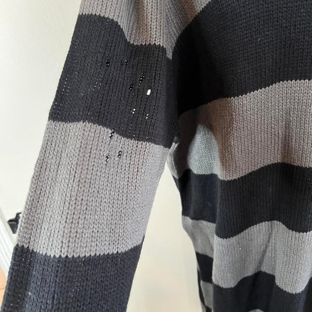 Killstar Within Souls sweater dress striped gray black distressed - Picture 3 of 7